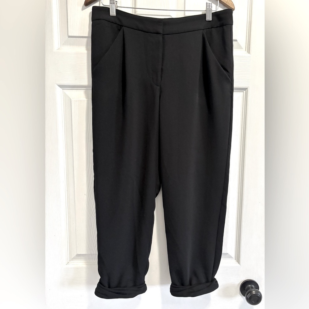 Aritzia Wilfred Black Dress Pants Trousers Cuffed Pleated Size 6